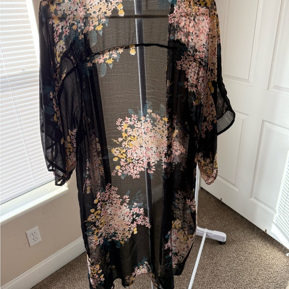 Maurices Black Floral Sheer Top - Picture 2 of 4